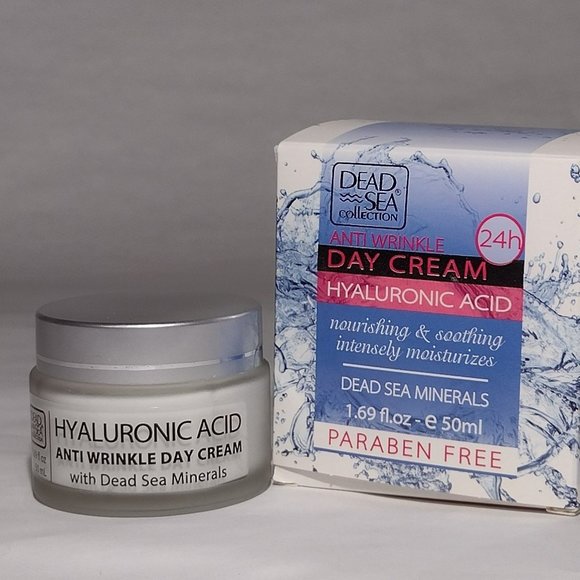 ANTI WRINKLE DAY CREAM HYALURONIC ACID 24 h DEAD SEA MINERALS 1.69 Fl Oz (50mL) - Picture 4 of 6